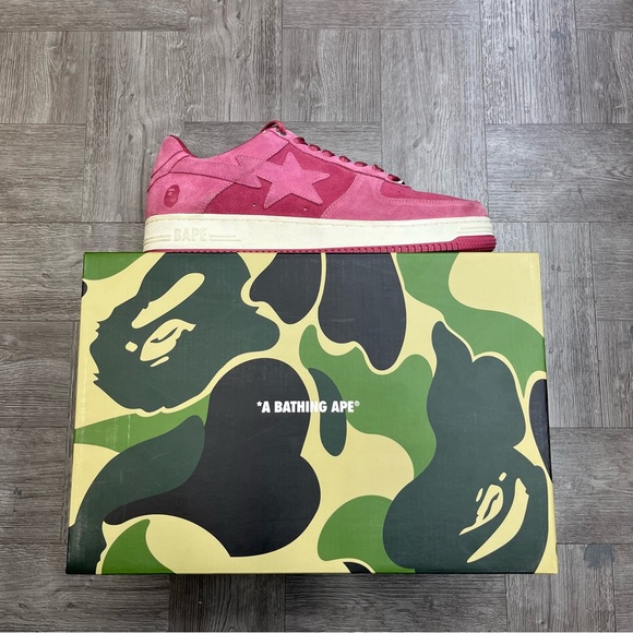 BAPE A Bathing Ape BAPESTA Pink Suede Shoe